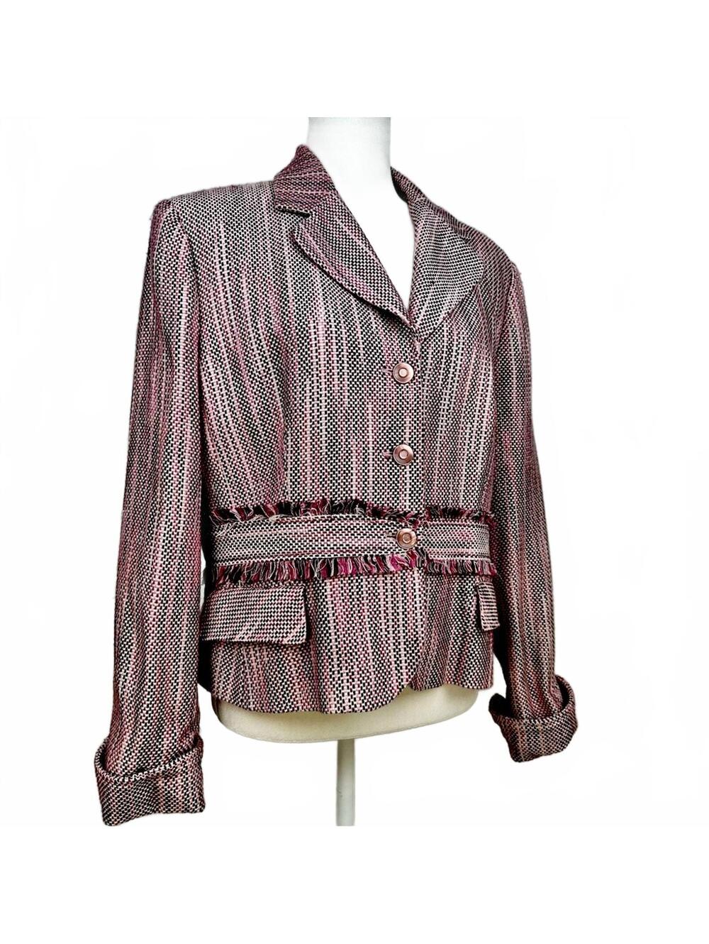 Larry Levine - Pink Tweed Jacket Size: Medium